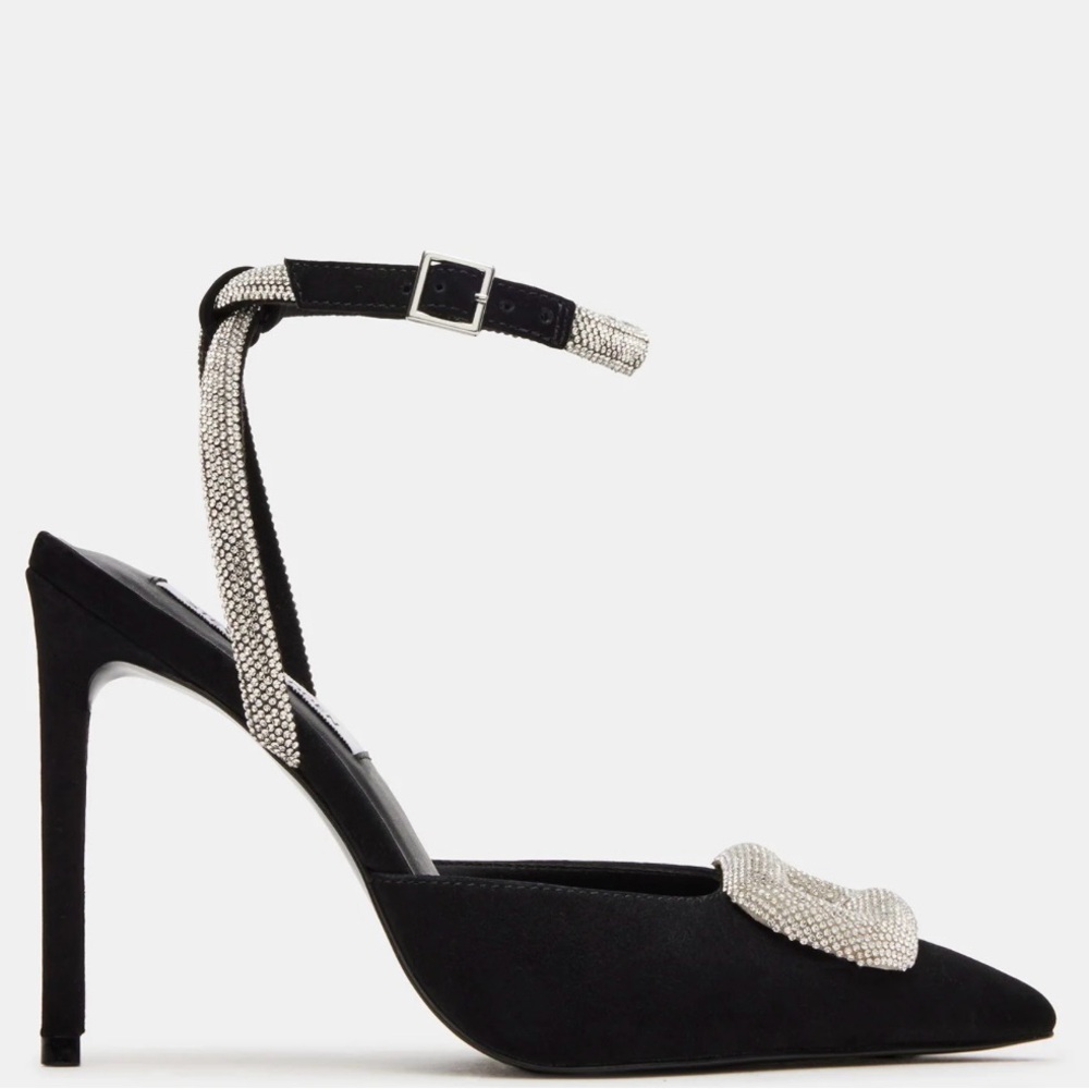 Steve Madden Black Heels with Silver Details